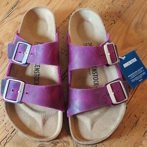 Birkenstock Arizona Oiled Leather Festival Fuchsia